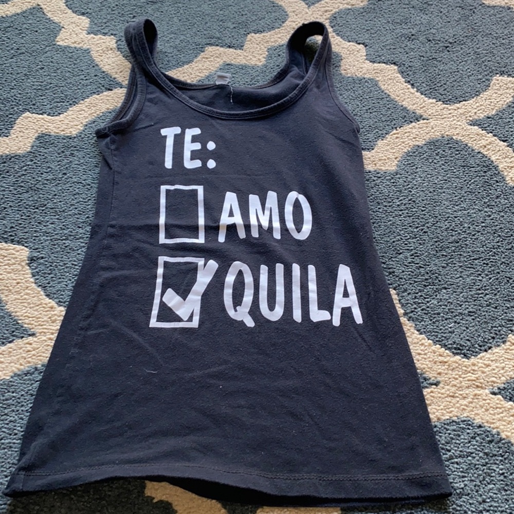 Te amo Tequila Black Tank